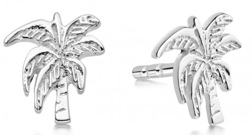 Daisy - Palm Tree, Sterling Silver Stud Earrings ST03-SLV