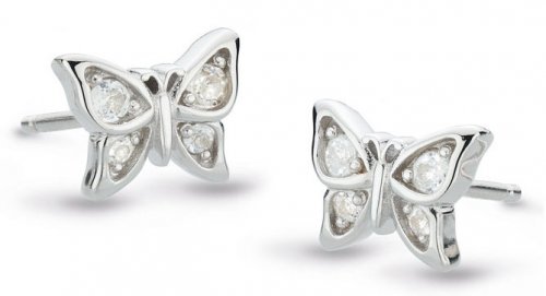 Kit Heath - Blossom, WT Set, Sterling Silver - Butterfly Stud Earrings 30352WT