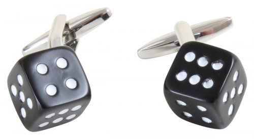 Dalaco - Rhodium Plated Dice Cufflinks 90-6666