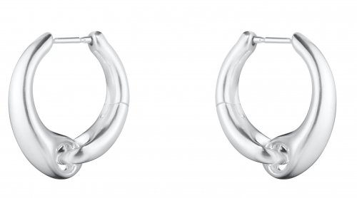 Georg Jensen - Reflect, Sterling Silver Large Ear Hoop Earrings 20001177