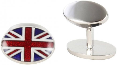 Dalaco - Union Jack, Rhodium Plated Cufflinks 80-1016