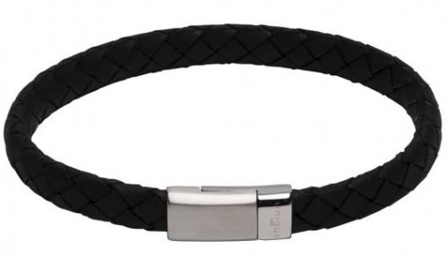 Unique - Leather - Stainless Steel - Magnetic Clasp Bracelet, Size 19m - B446BL-19CM