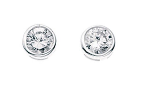 Gecko - Cubic Zirconia Set, Sterling Silver - STUD EARRINGS E198C