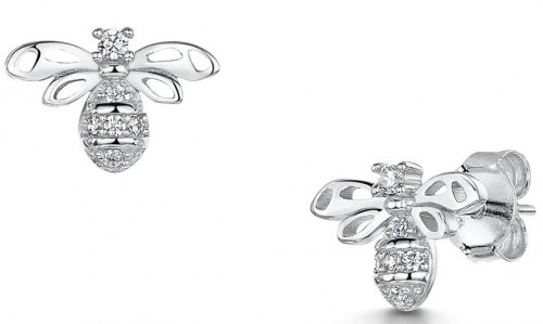 Jools - Cubic Zirconia Set, Sterling Silver - Bee Earrings kpe3318