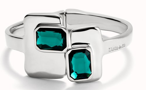 Uno de 50 - Silver Plated Bracelet with Green & White Crystals PUL2486VRDMTL0L