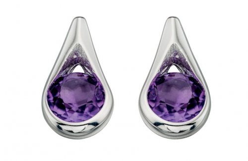 Gecko - Amethyst Set, Sterling Silver - Earrings E205M