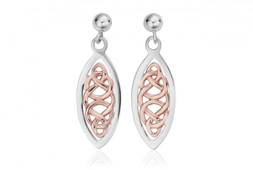 Clogau - Royal Heritage, Silver and Rose Gold Earrings