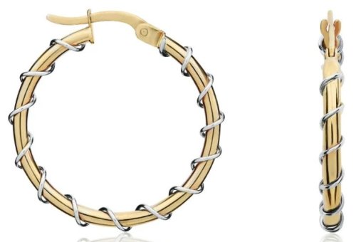 Guest and Philips - Yellow Gold 9ct Two Tone Hoop - 10-18-079
