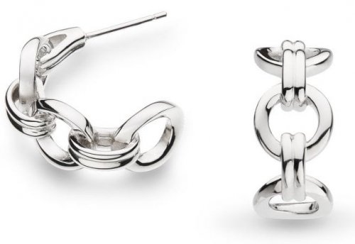 Kit Heath - Bevel Unity, Rhodium Plated Semi Hoop Earrings 61174RP