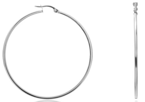 Guest and Philips - White Gold 9ct Hoop Earrings - 10-10-228
