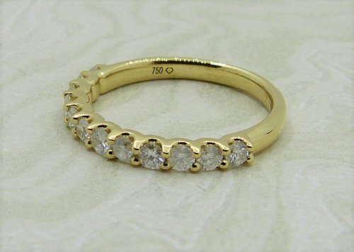 Antique Guest and Philips - 0.68ct Diamond Set, Yellow Gold - Half Eternity Ring R4019