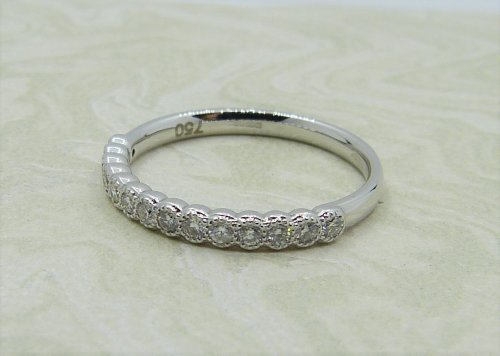 Antique Guest and Philips - 0.25ct Diamond Set, White Gold - Half Eternity Ring R4097