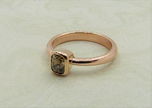 Antique Guest and Philips - 0.62ct Brown Diamond Set, Rose Gold - Single Stone Ring R4364