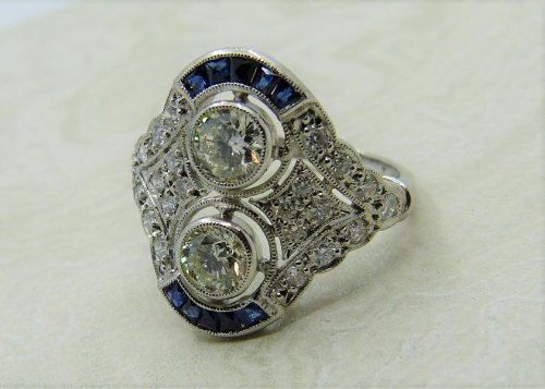 Antique Guest and Philips - 0.80ct Diamond Set, White Gold - Cluster Ring R3971