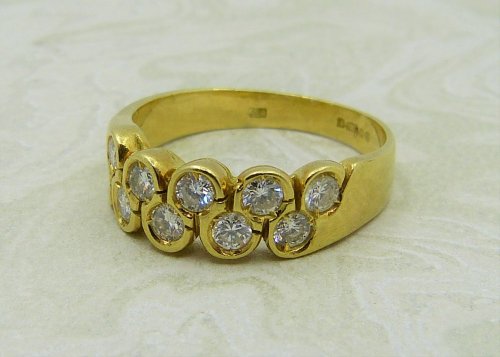 Antique Guest and Philips - 0.75ct Diamond Set, Yellow Gold - Ten Stone Cluster Ring R4039