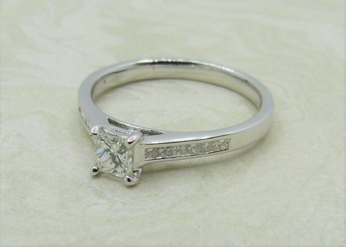 Antique Guest and Philips - 0.45ct Diamond Set, White Gold - Single Stone Ring R4101