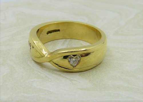 Antique Guest and Philips - 0.30ct (2) Diamond Set, Yellow Gold - Two Stone Ring R4081