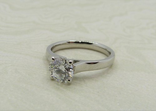 Antique Guest and Philips - 1.07ct Lab Grown Diamond Set, Platinum - Single Stone Ring LGR3