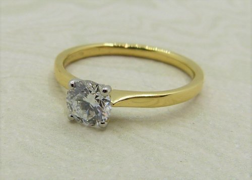 Antique Guest and Philips - 0.66ct Lab Grown Diamond Set, Yellow Gold - White Gold - Single Stone Ring LGR2