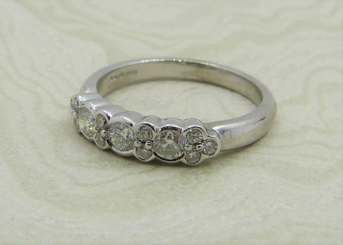 Antique Guest and Philips - 0.50ct Diamond Set, White Gold - Half Eternity Ring R4654