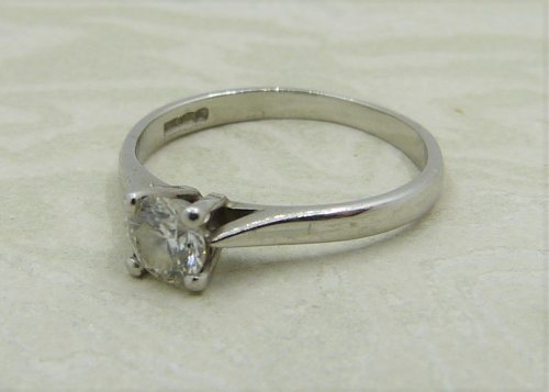 Antique Guest and Philips - 0.41ct Diamond Set, Platinum - Single Stone Ring R4693