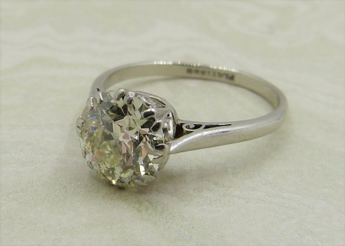 Antique Guest and Philips - 2.30ct Diamond Set, Platinum - Single Stone Ring R4769