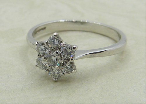 Antique Guest and Philips - 0.65ct Diamond Set, Platinum - Seven Stone Ring R4885