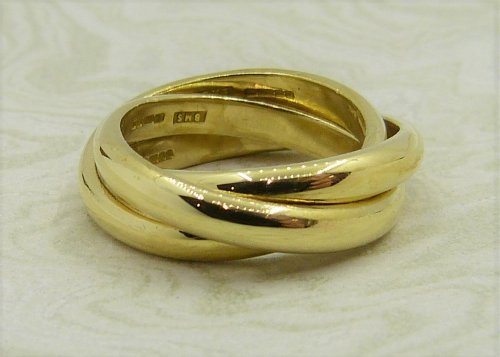 Antique Guest and Philips - Yellow Gold Russian Wedding Ring R4942