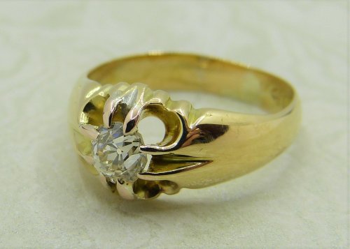 Antique Guest and Philips - Diamond Set, Yellow Gold - Single Stone Ring R4963