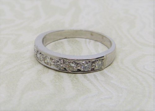 Antique Guest and Philips - 0.27ct Diamond Set, White Gold - Half eternity Ring R3714