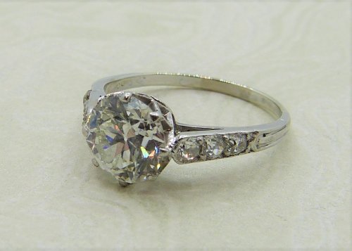Antique Guest and Philips - 1.90ct Diamond Set, White Gold - Single stone Ring