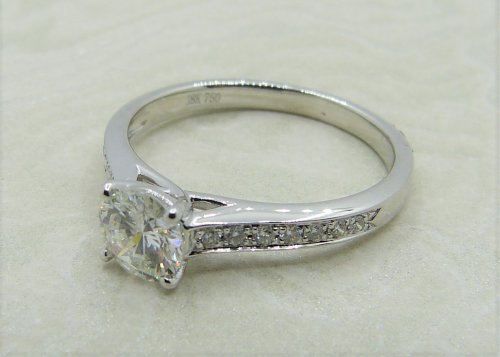 Antique Guest and Philips - 0.62ct Diamond Set, White Gold - Single Stone Ring