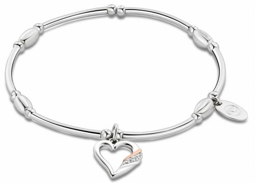 Clogau - Past Present Future, Sterling Silver Heart Bracelet 3SPPF0646