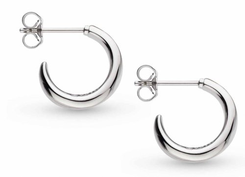 Kit Heath - Rhodium Plated Bevel Cirque Semi Hoop Stud Earrings 6171RP