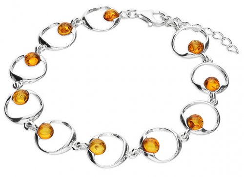 Guest and Philips - Amber Set, Sterling Silver - Bead within Circle Bracelet H3770-B