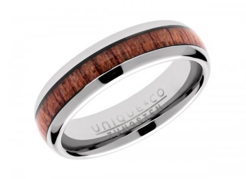 Unique - Tungsten and Sterling Silver - Ring, Size 60 - TUR-103-60