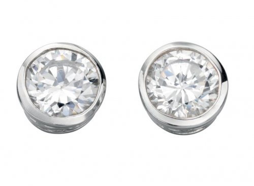 Gecko - Cubic Zirconia Set, Sterling Silver - STUD EARRINGS E2928C