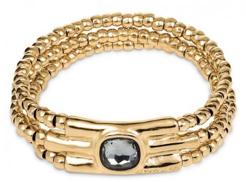 Uno de 50 - 3 Strand, Yellow Gold Plated Elastic Bracelet PUL2135GRSORO0L