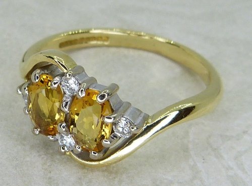 Antique Guest and Philips - Sapphire Set, Yellow Gold - White Gold - Six Stone Cluster Ring R5930