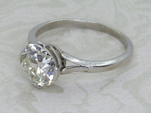 Antique Guest and Philips - Diamond Set, Platinum - Single Stone Ring R5247