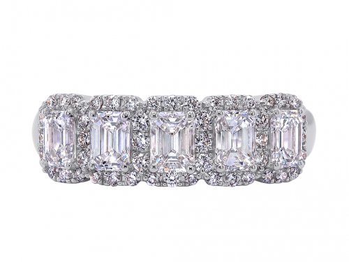 Guest and Philips - D 48st 0.32ct D 5st 0.93ct Set, Platinum - 5 Stone Ring TCAR1937