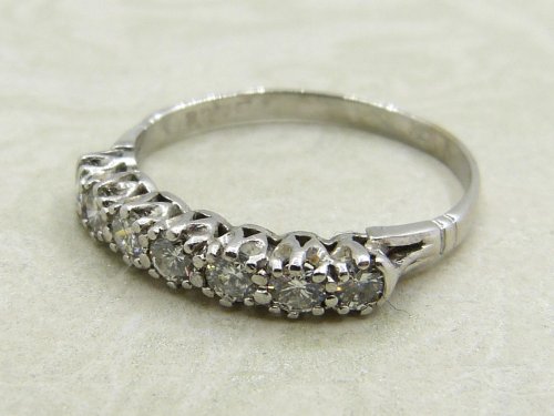 Antique Guest and Philips - Diamond Set, White Gold - Seven Stone Ring R5056