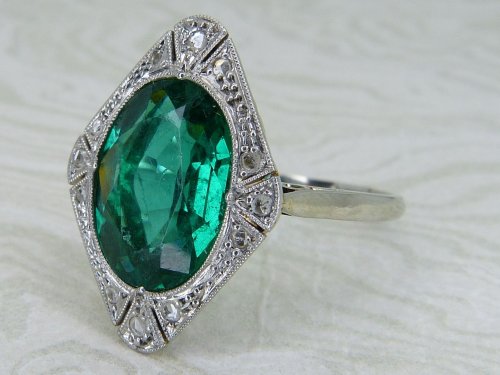 Antique Guest and Philips - Paste Set, White Gold - Cluster Ring R5868