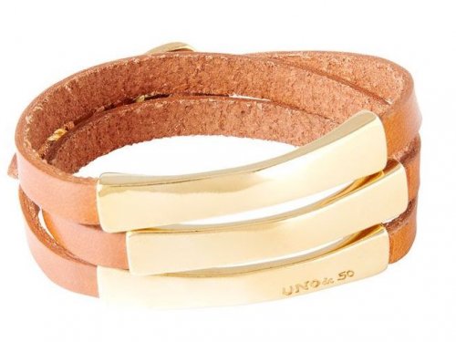 Uno de 50 - Blackout Camel, Leather Set, Yellow Gold Plated - Bracelet - PUL1897OROCAM0M