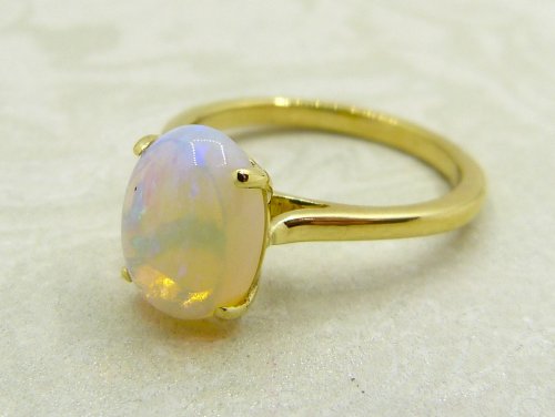 Antique Guest and Philips - Opal Set, Yellow Gold - Single Stone Ring R5074