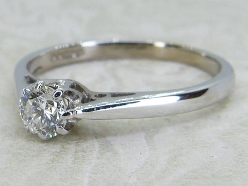 Antique Guest and Philips - Diamond Set, White Gold - Single Stone Ring R5861