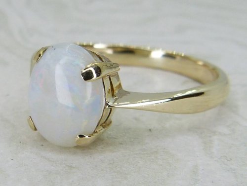 Antique Guest and Philips - Opal Set, Yellow Gold - Single Stone Ring R5921