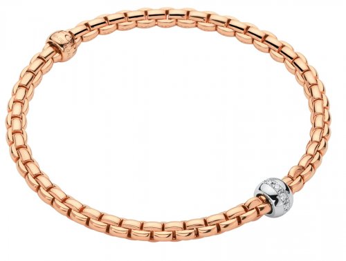 Fope - Eka, Diamond Set, Rose Gold - 18ct 0.07ct Bracelet, Size M 73301BX_BB_R_XBX_00M