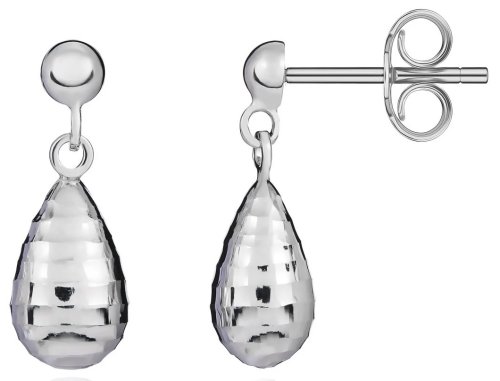 Guest and Philips - 9ct, White Gold Stud Drop Earrings 10-07-157