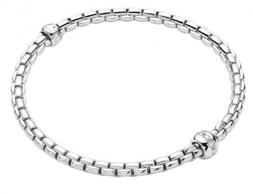 Fope - Eka, Diamond Set, White Gold - 18ct 0.07ct Bracelet, Size M 73301BX_BB_B_XBX_00M